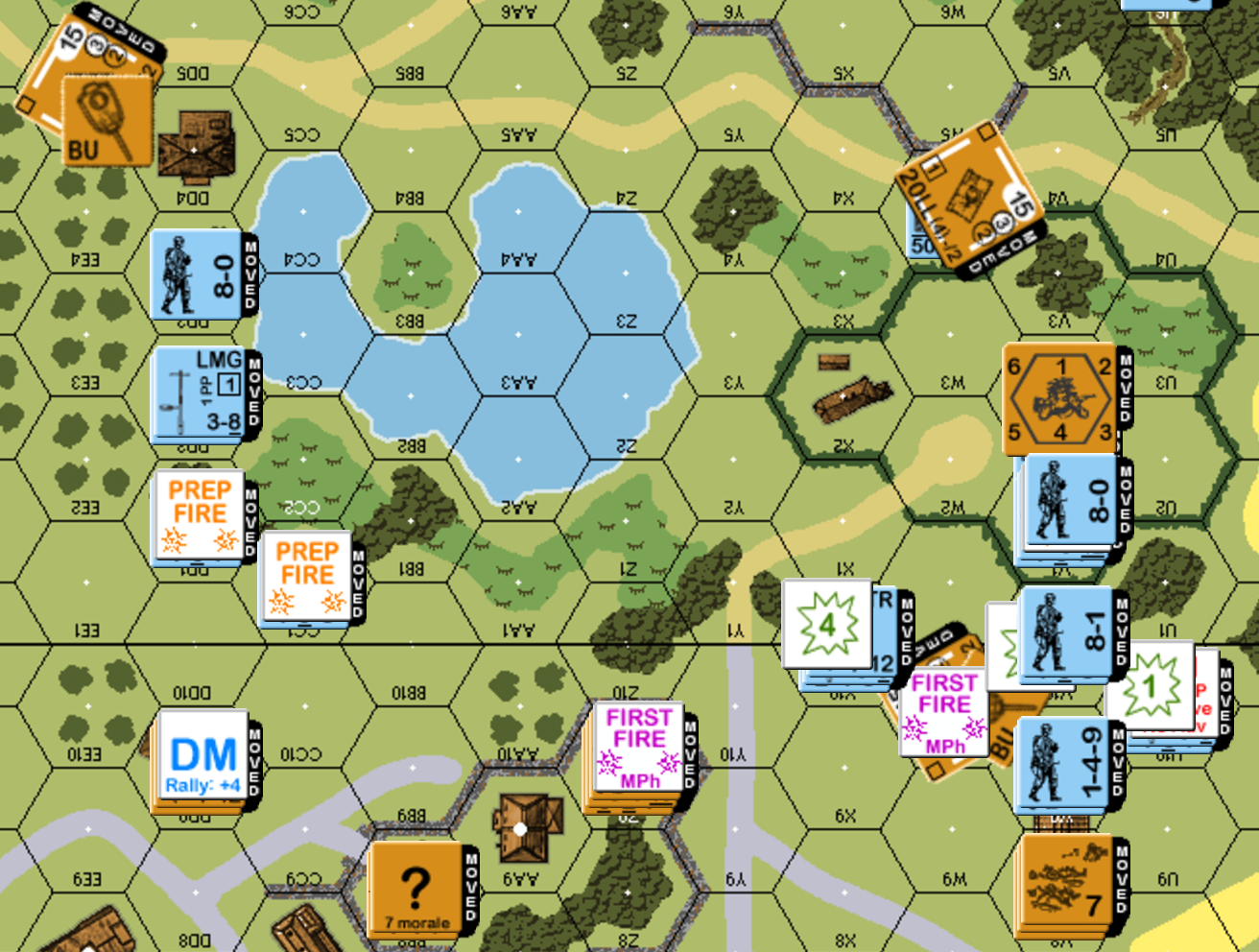ASL board with counters